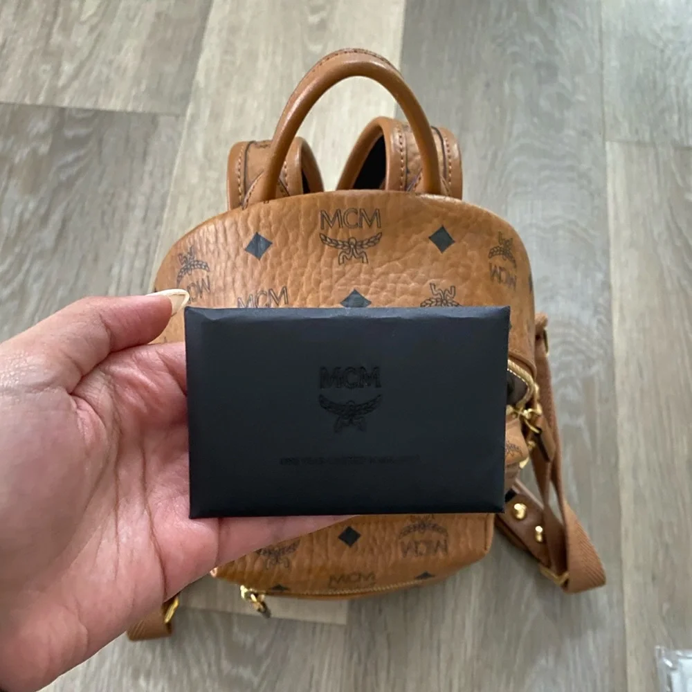 MCM Mini Stark Side Studs Backpack in Visetos
